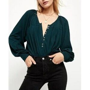 Free People Prairie Henley Blouse Top